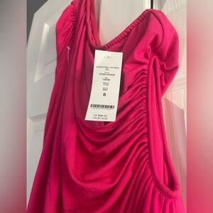 Pink mid length 1 shoulder dress